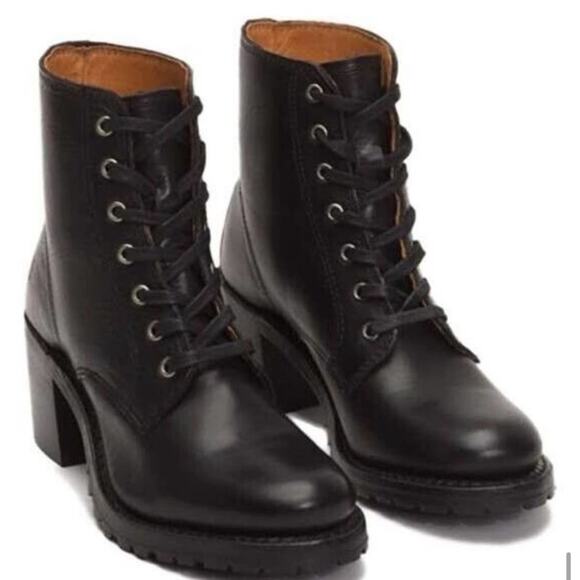 RARE Frye Vintage Sabrina Black Leather Ankle Boots 8 - Picture 12 of 12